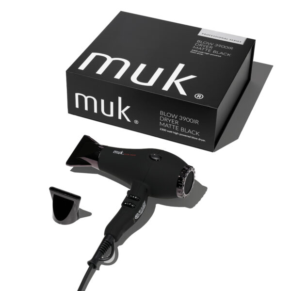 muk. BLOW 3900-IR プロ仕様ヘアドライヤー&ヘアアイロン2種 muk Blow 3900IR Dryer Matte Black - muk haircare
